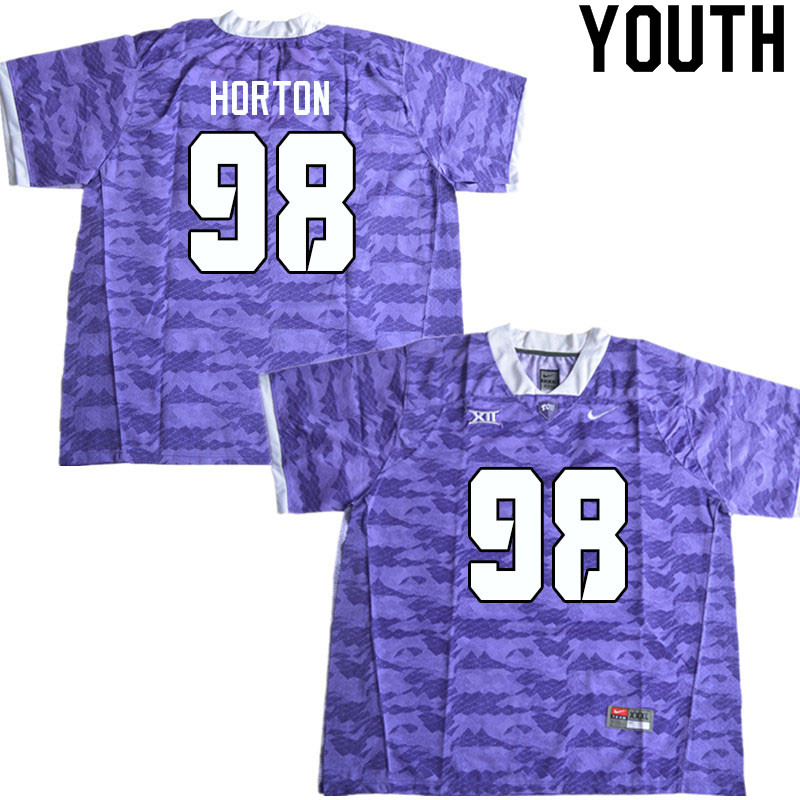 Youth #98 Dylan Horton TCU Horned Frogs College Football Jerseys Sale-Purple Limited